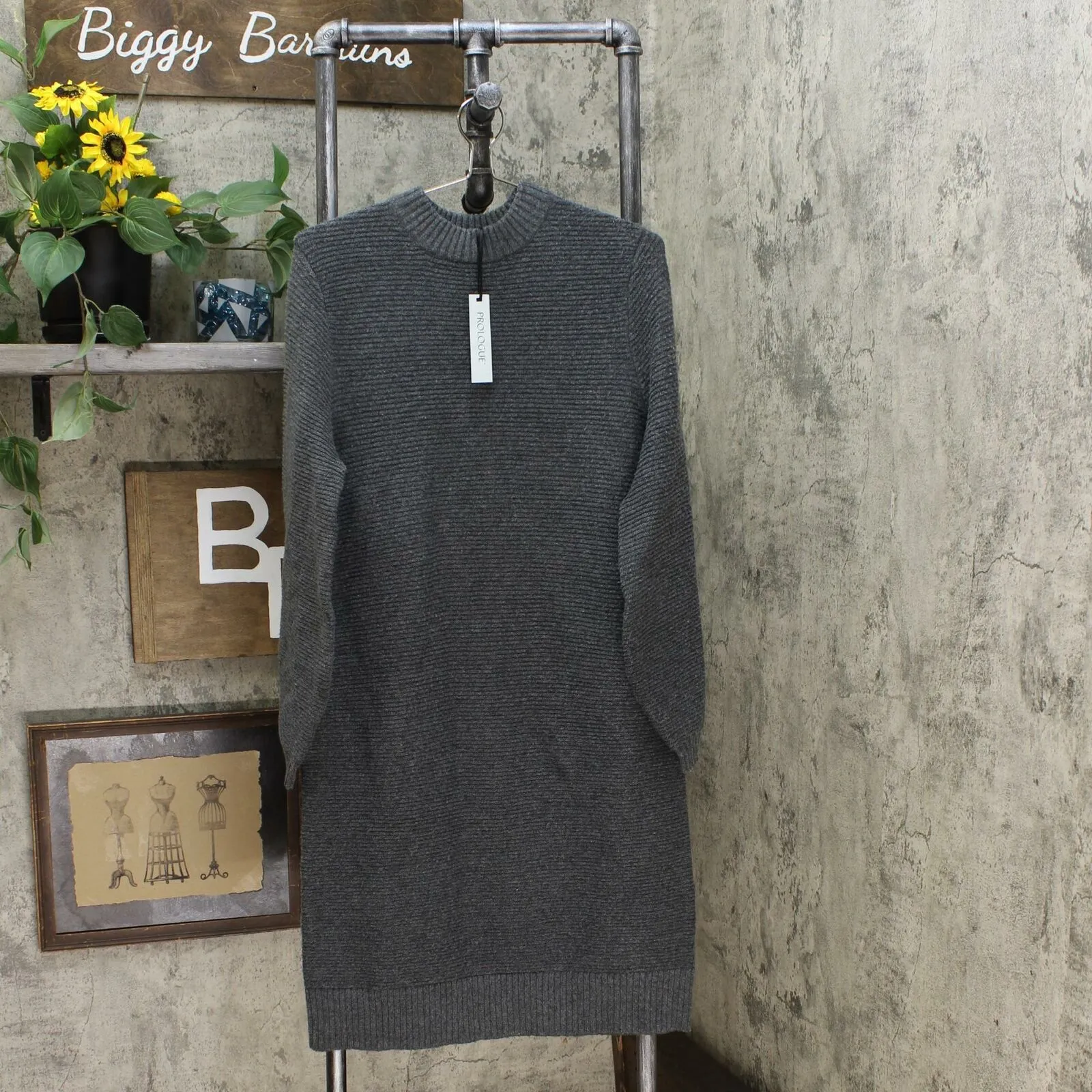 Prologue Women's Long Sleeve Crewneck Sweater Dress