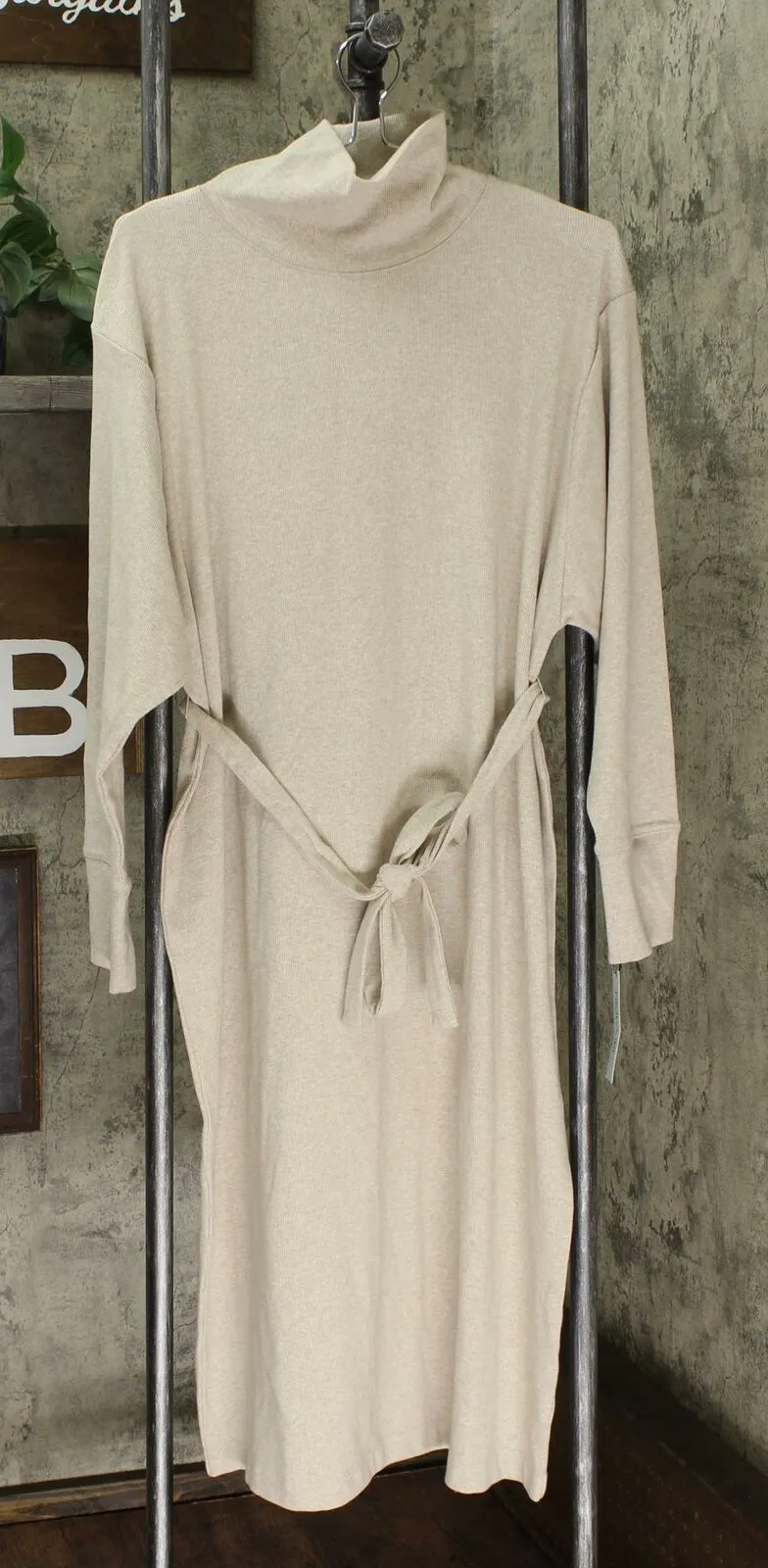Prologue Women's Long Sleeve Mock Turtleneck Shirt Midi Dress