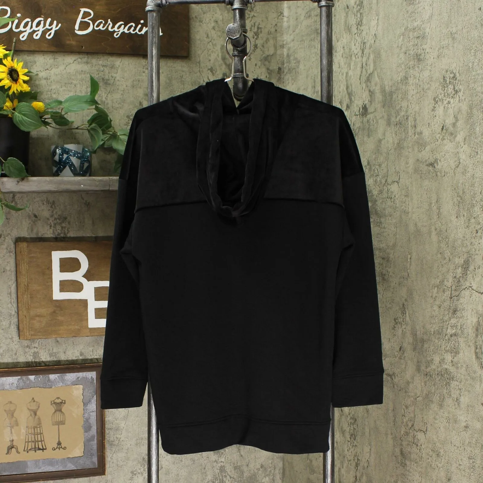 Prologue Women's Velour Paneled Hooded Sweatshirt