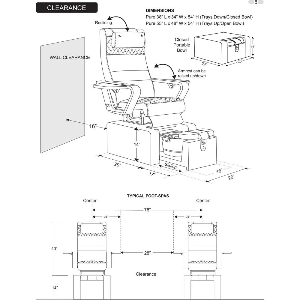 Pure II AirWave Pedicure Chair by Whale Spa