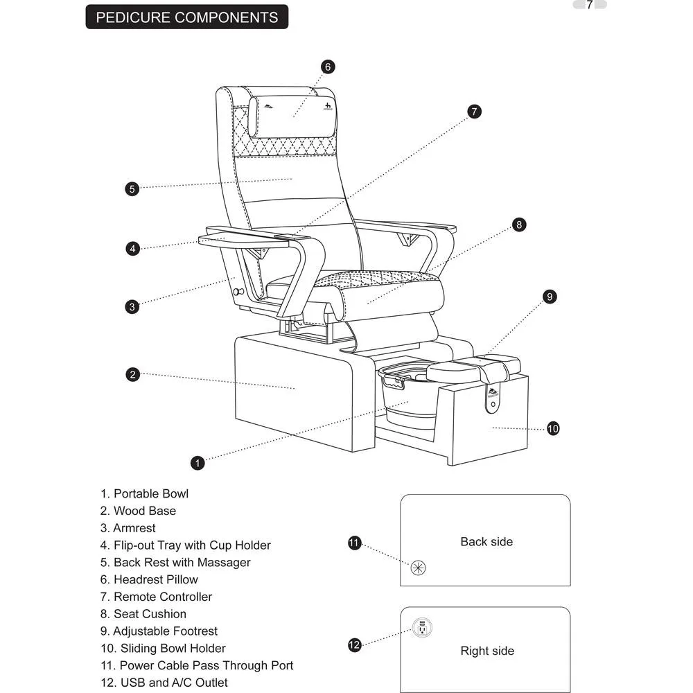 Pure II AirWave Pedicure Chair by Whale Spa