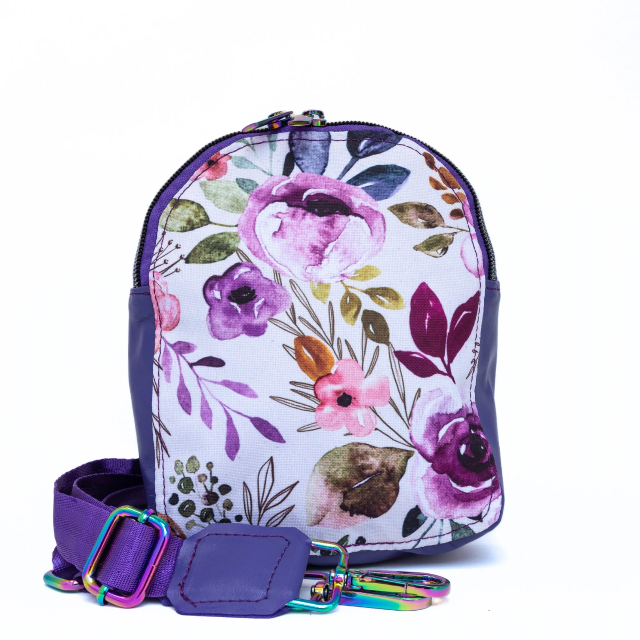 Purple Floral Mini Sling Bag