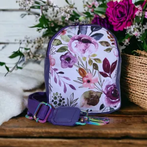 Purple Floral Mini Sling Bag
