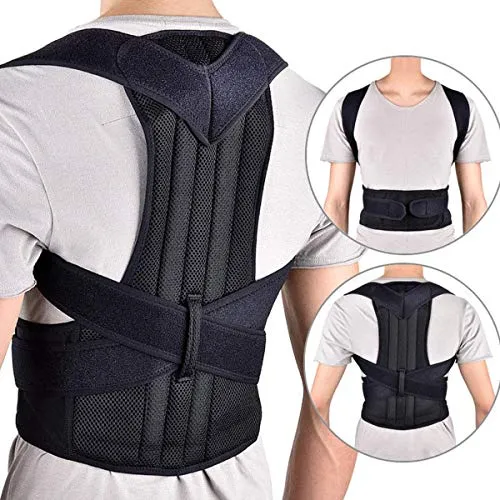 QOZWEID Posture Corrector for Men Back Support Belt for Pain Relief for Women Adjustable Upper Back Straightener Shoulder and Chest Brace (L)