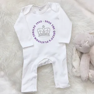Queen's Platinum Jubilee Silver Crown Rompersuit