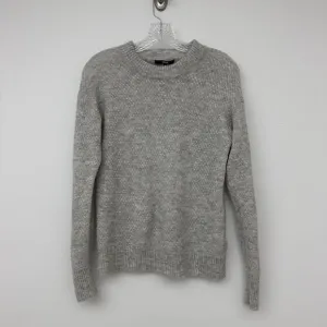 Quince Womens S Gray Merino Wool Baby Alpaca Sweater Textured Cozy Sweater Basic