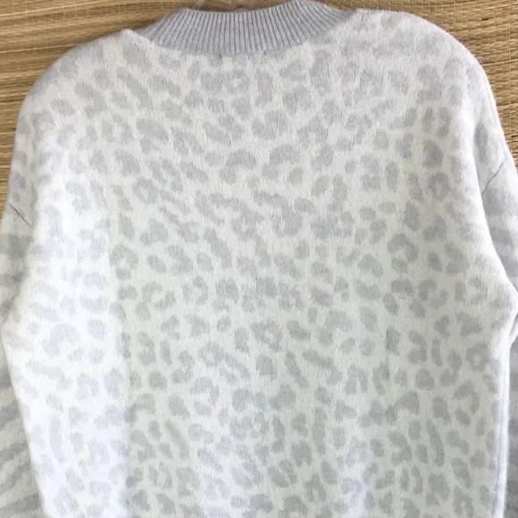 Rails Slouchy Sweater Leopard Titanium Spot Wool Cashmere Blend CrewNeck Sz XS