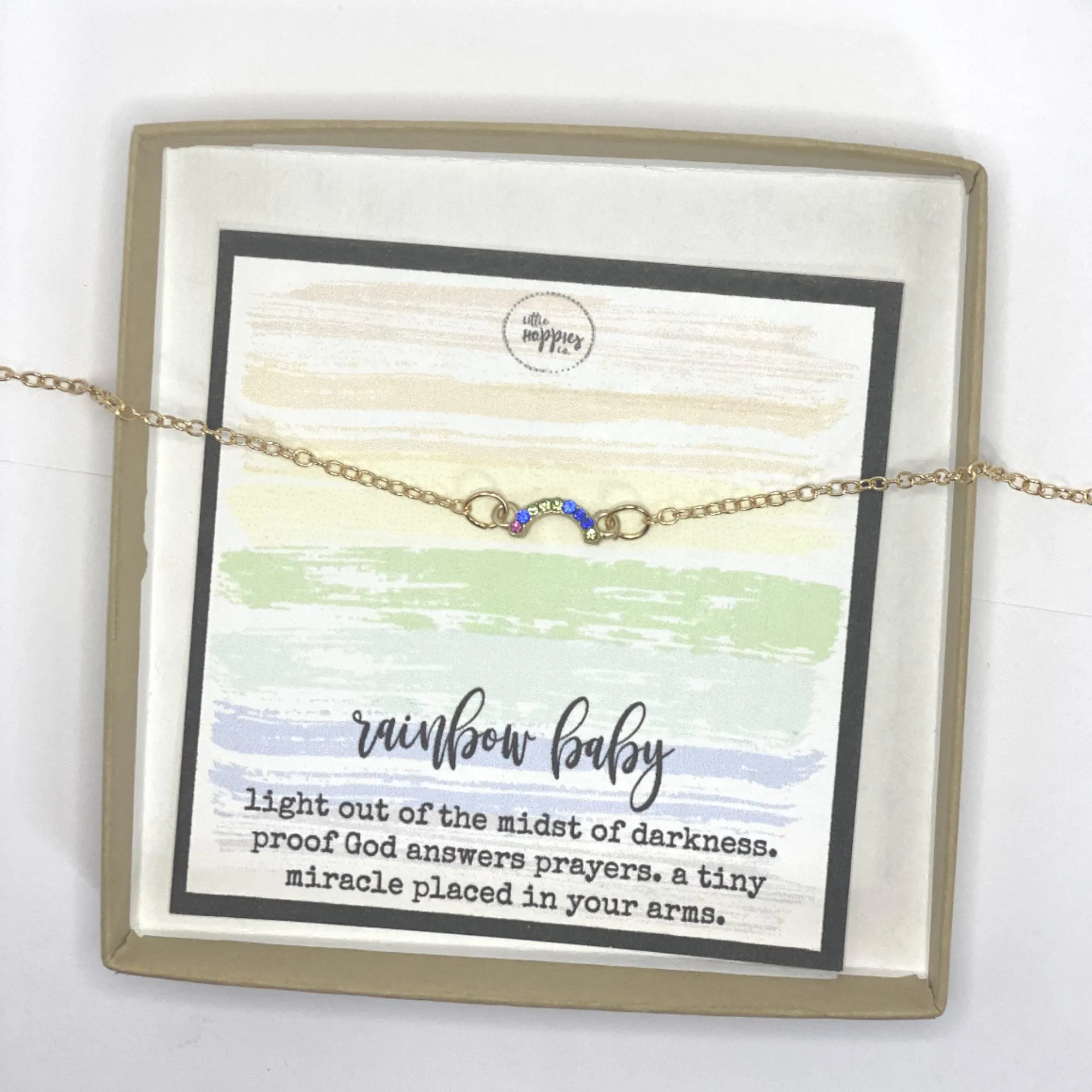 Rainbow baby bracelet, Mothers Day gift for new mom, Newborn baby gift, IVF fertility wish bracelet, Pregnancy gift, Gift after miscarriage