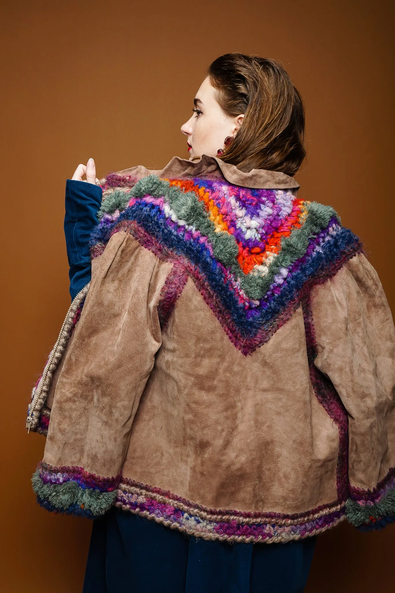Rainbow Crochet Yoke Jacket
