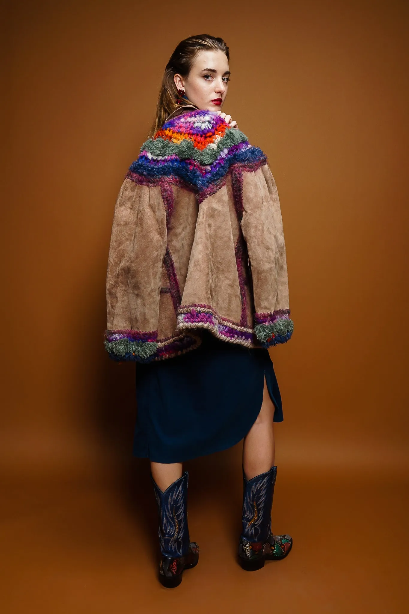 Rainbow Crochet Yoke Jacket