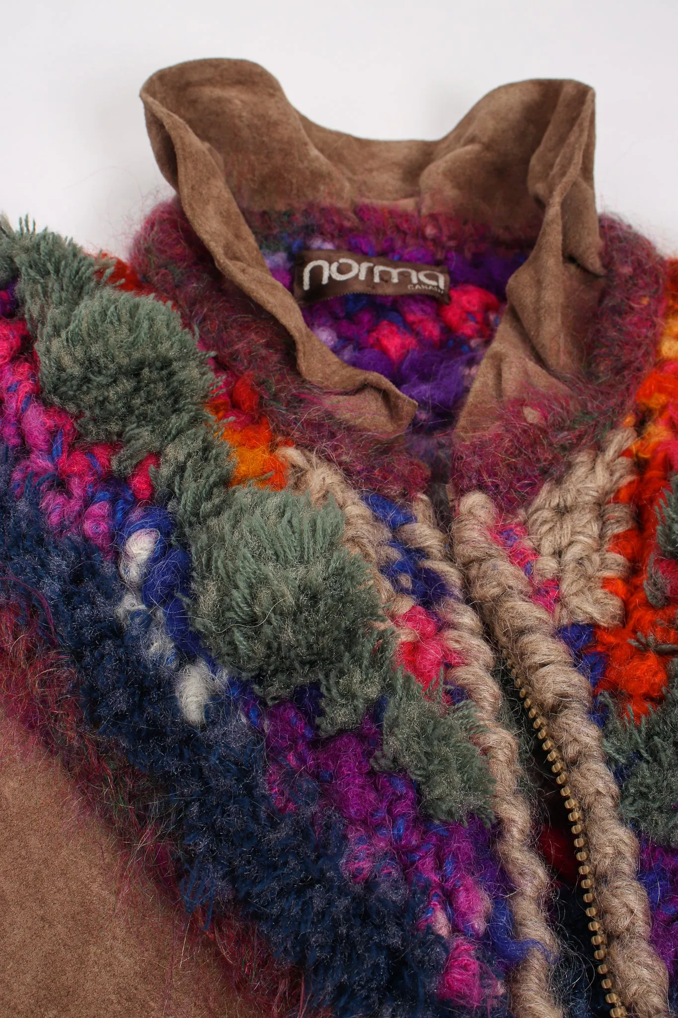 Rainbow Crochet Yoke Jacket