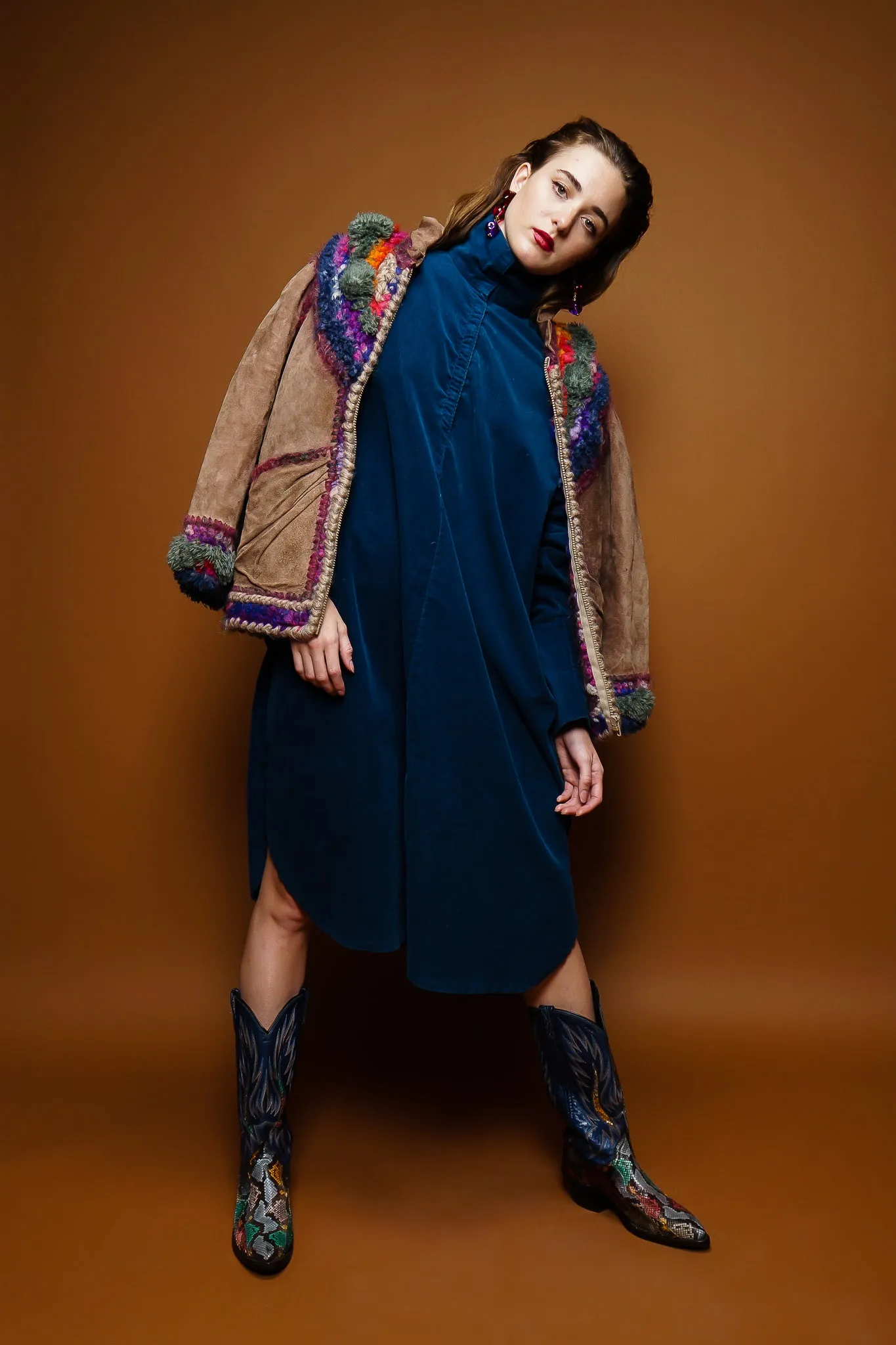 Rainbow Crochet Yoke Jacket