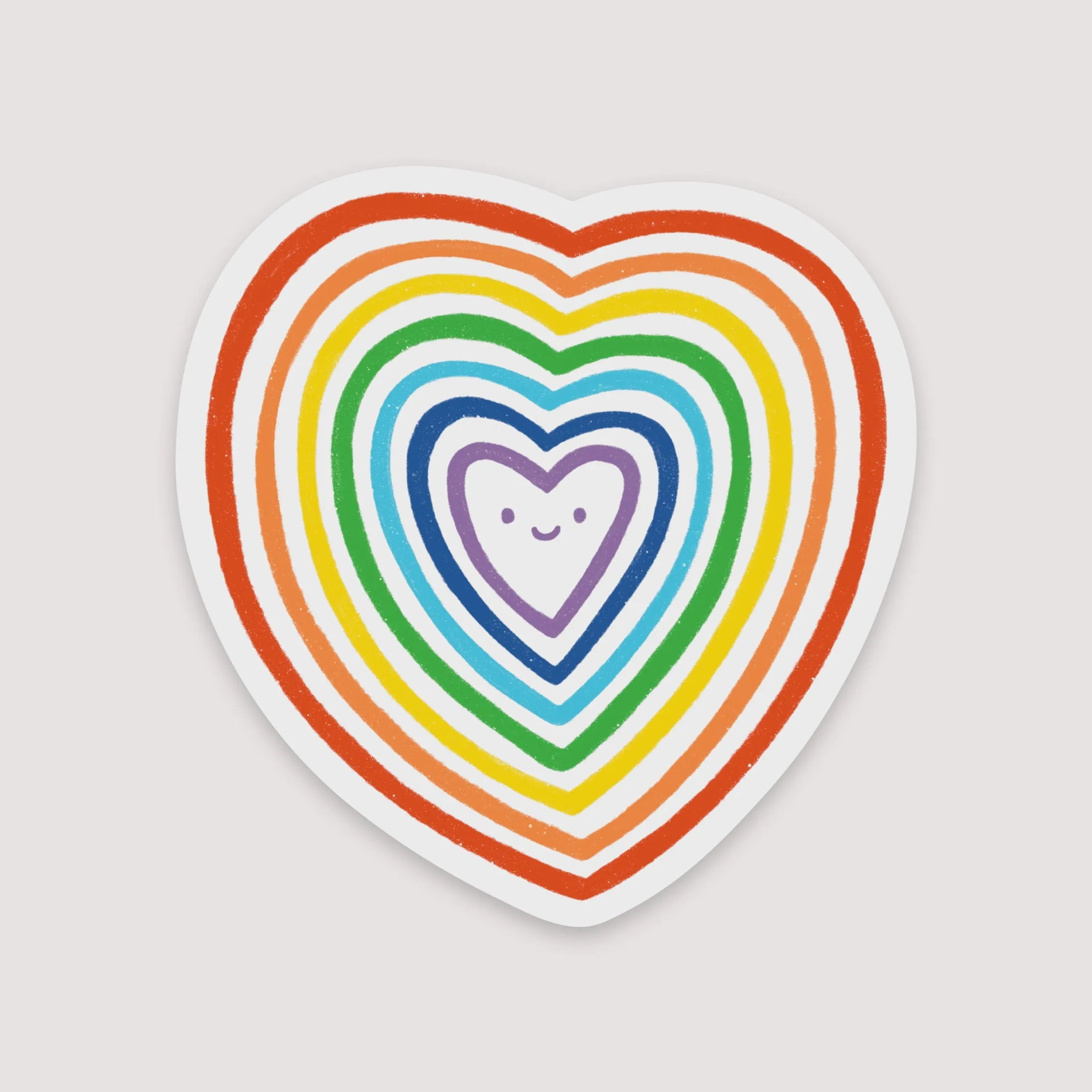 Rainbow Heart Sticker - Cute Waterproof Matte Vinyl Pride