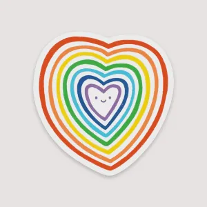 Rainbow Heart Sticker - Cute Waterproof Matte Vinyl Pride