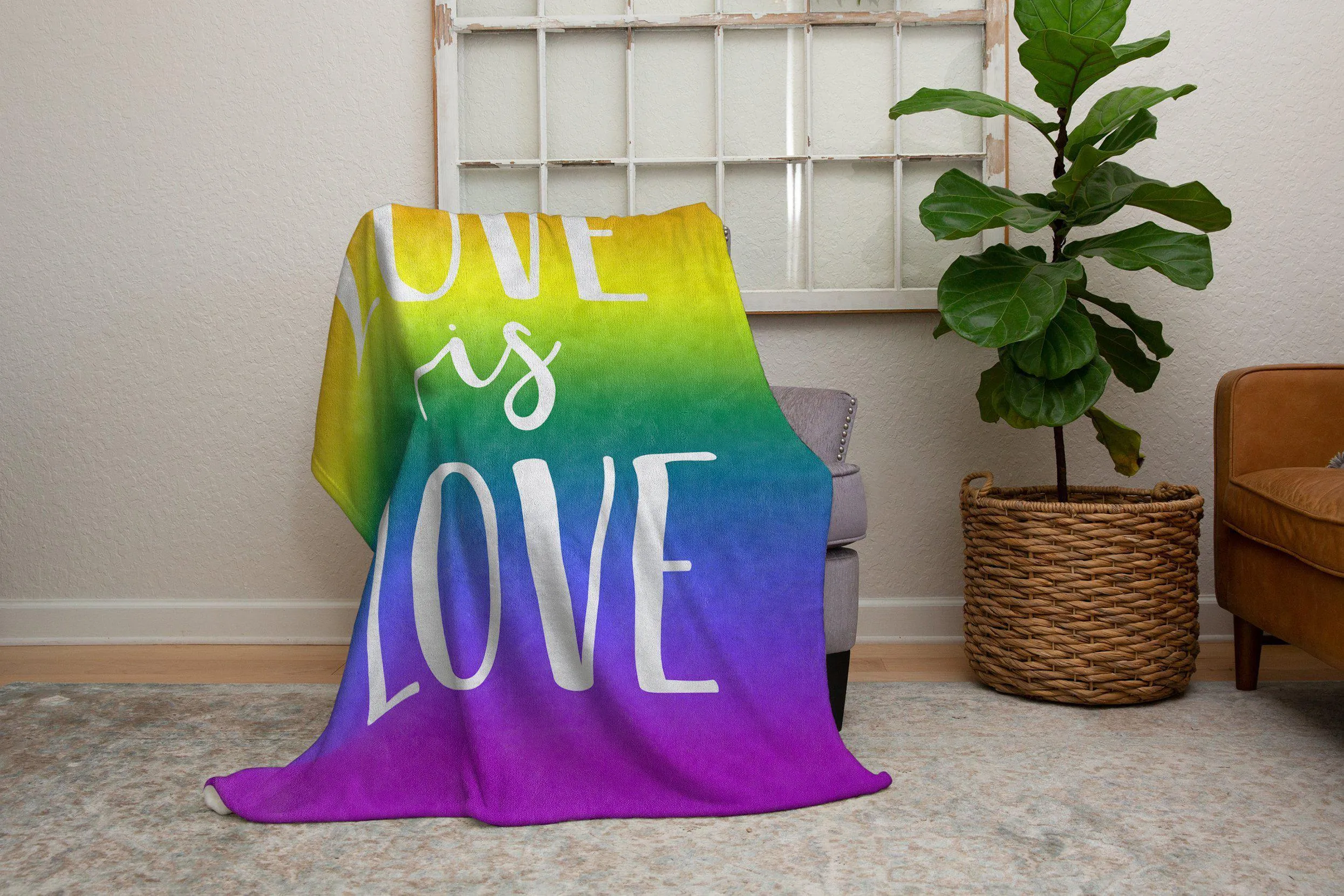 Rainbow Love is Love Pride Blanket