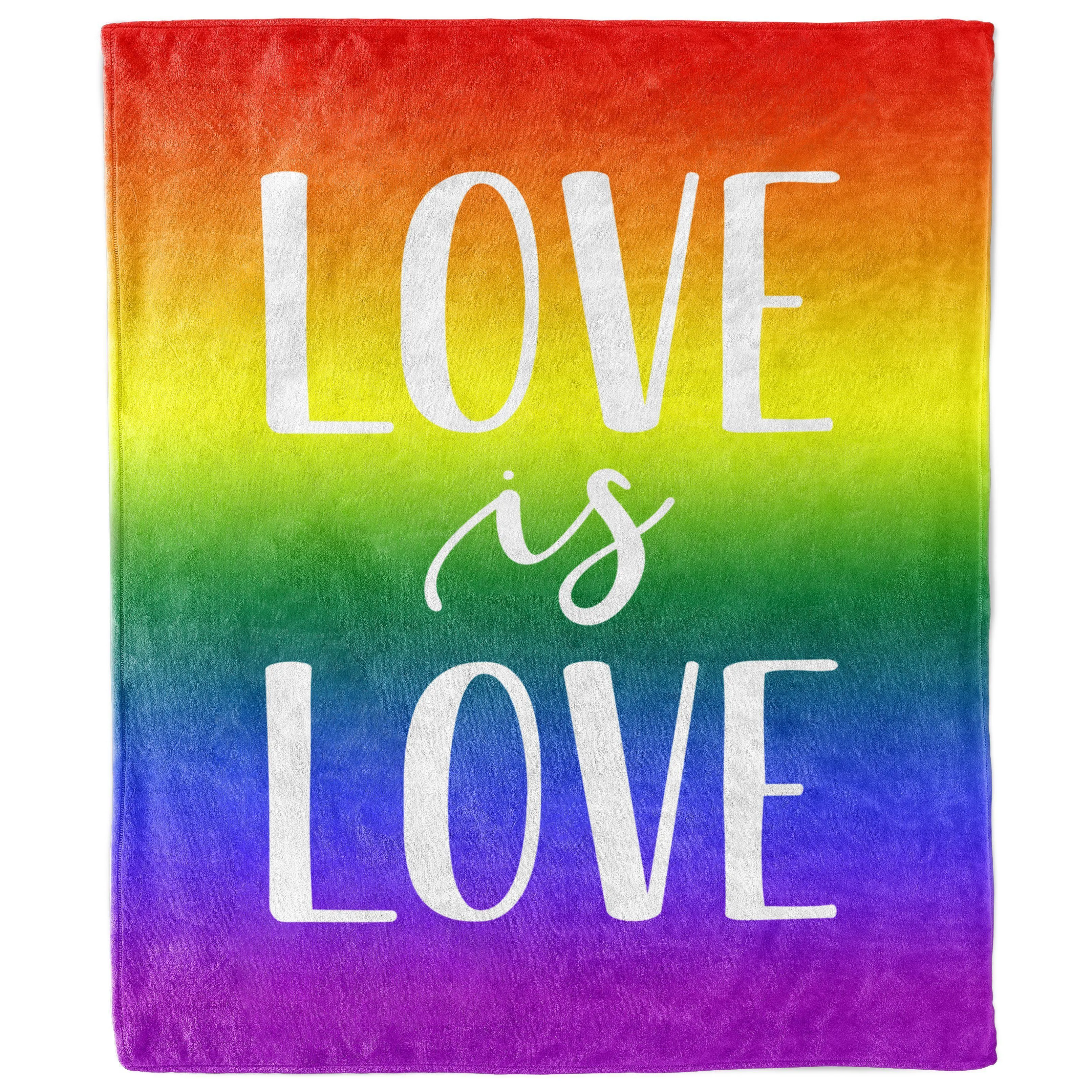 Rainbow Love is Love Pride Blanket