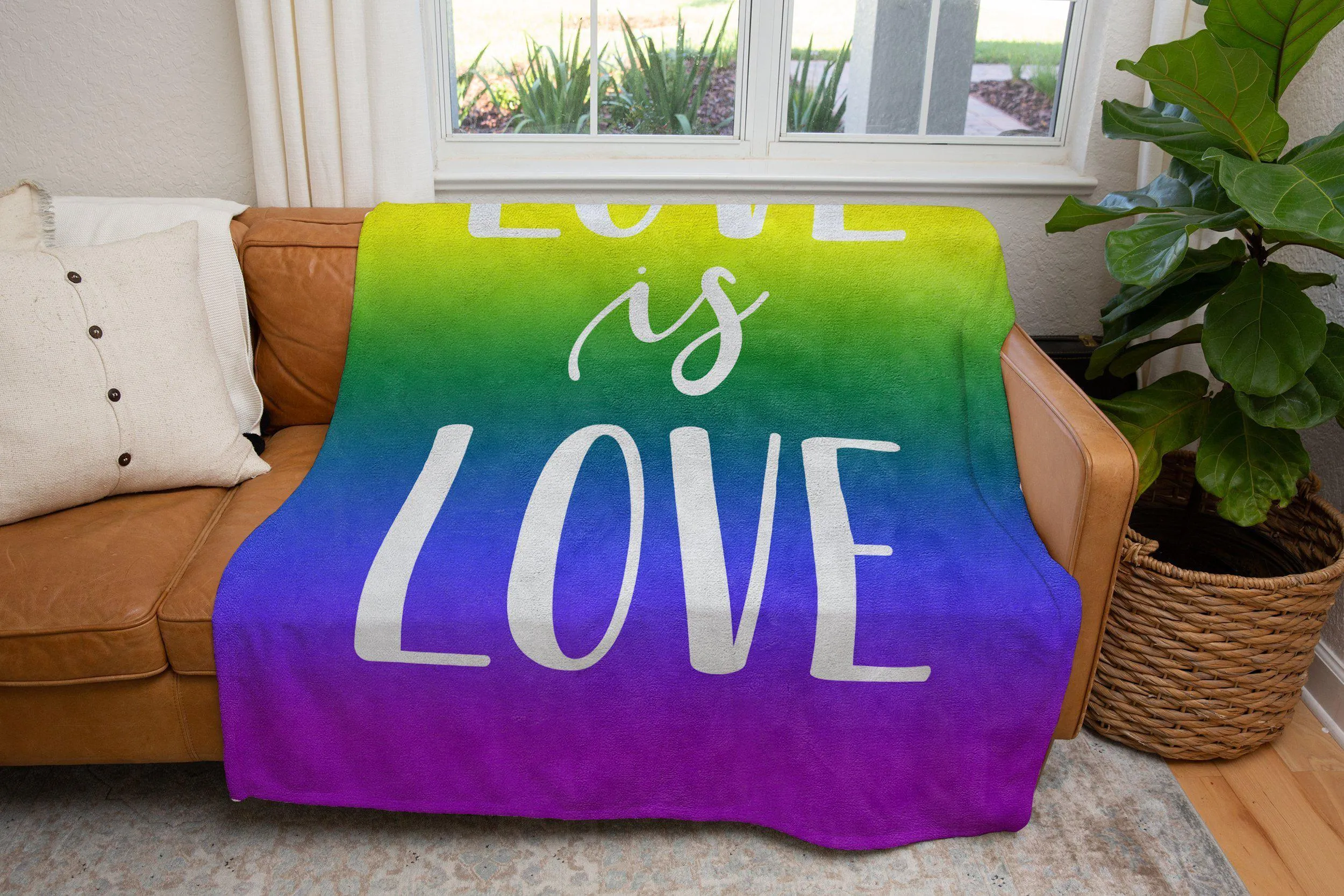 Rainbow Love is Love Pride Blanket