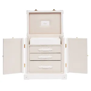 Rapport - Deluxe Jewelry Trunk in White Leather | BR109