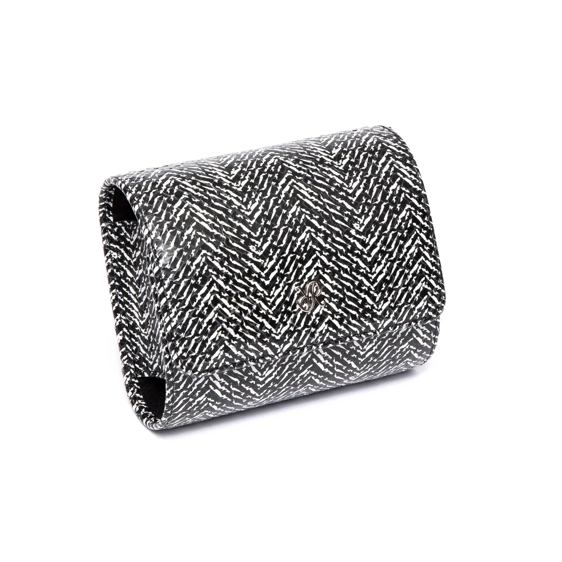 Rapport - Marlow Single Watch Roll in Black Herringbone | D144