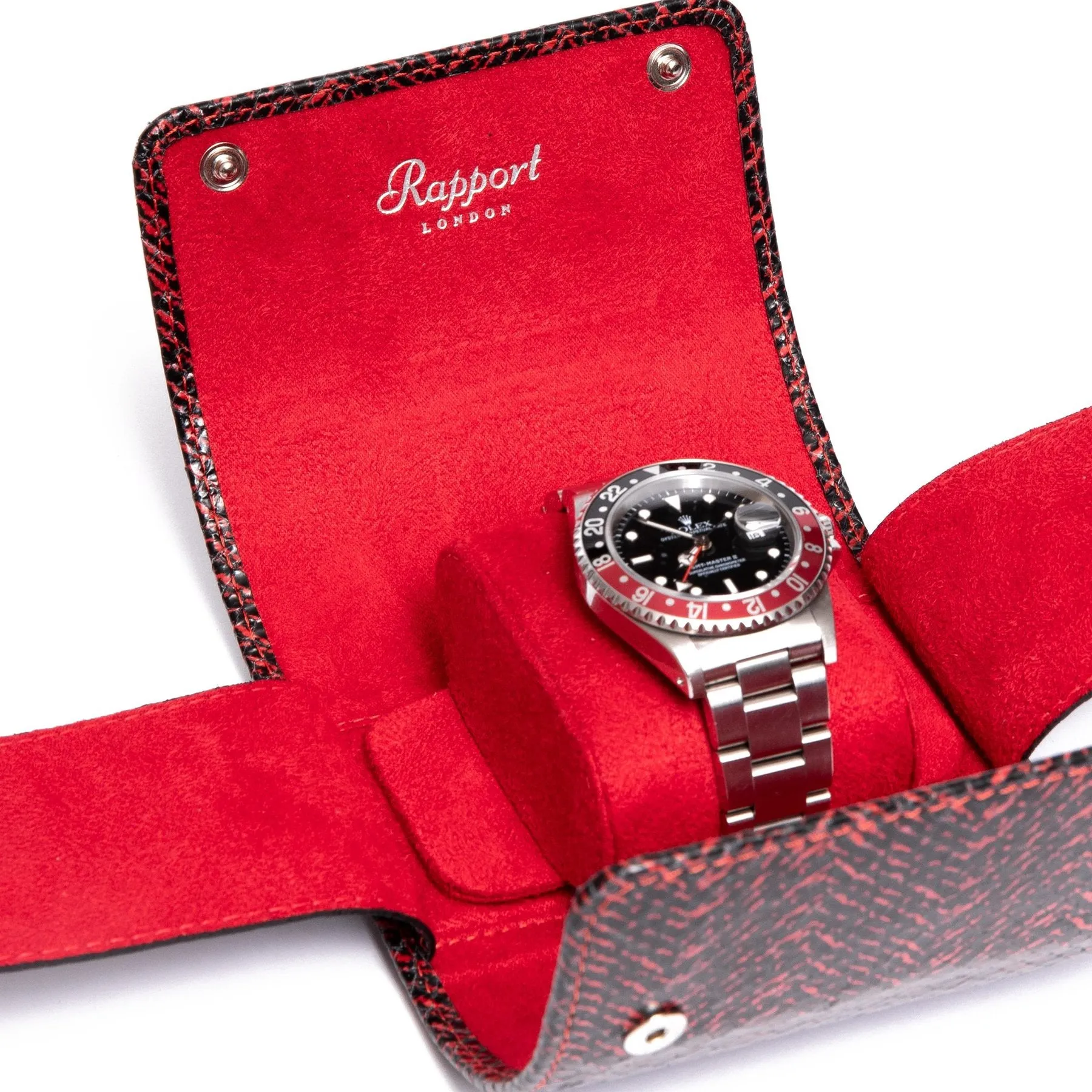Rapport - Marlow Single Watch Roll in Red Herringbone | D146