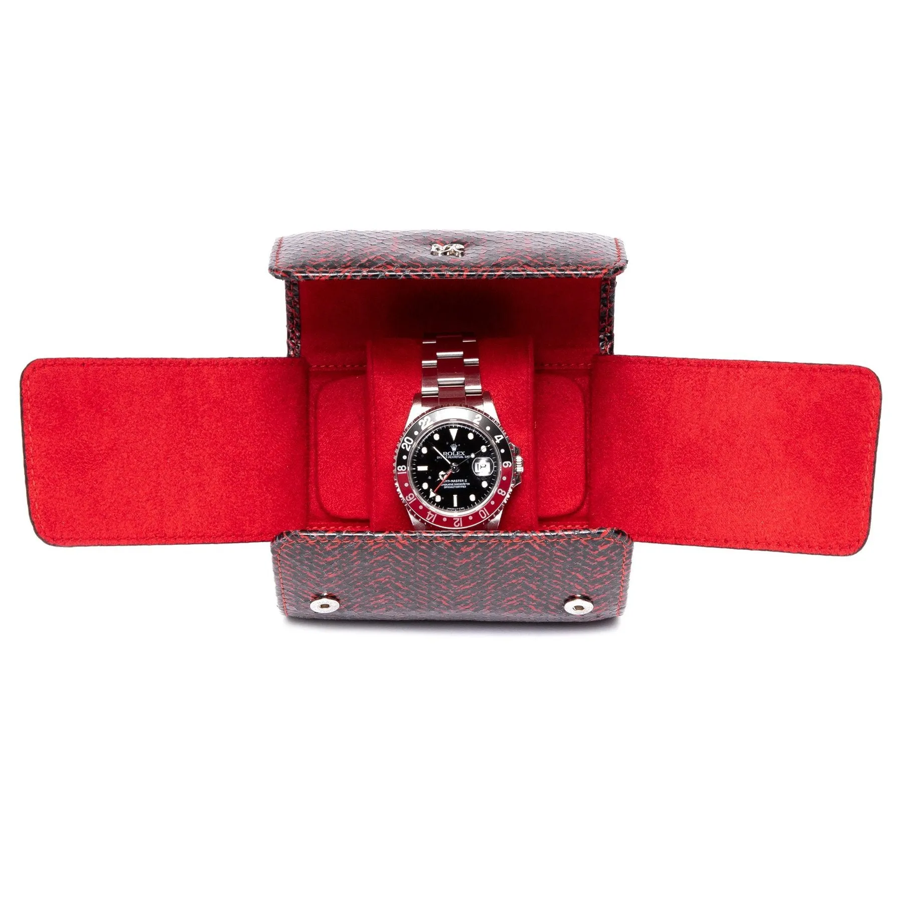 Rapport - Marlow Single Watch Roll in Red Herringbone | D146
