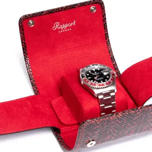 Rapport - Marlow Single Watch Roll in Red Herringbone | D146