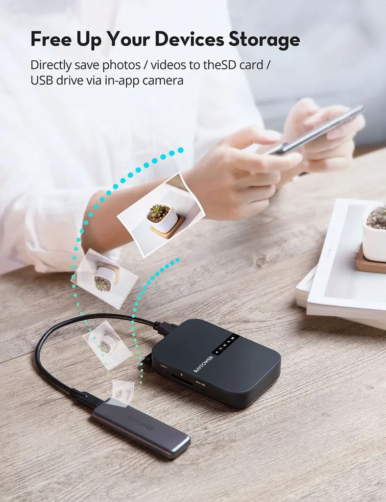 Ravpower - FileHub New Version AC750 Wireless Travel Router