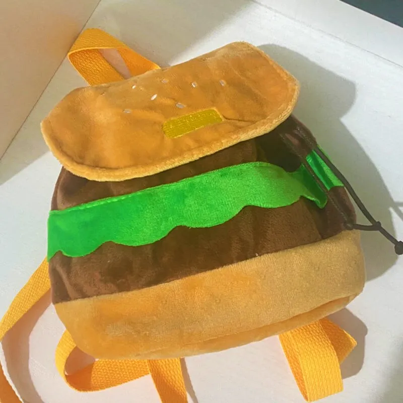 Realaiot Cute Cartoon Burger Kawaii Funny Shoulder Bag Backpack Women Bag Large Capacity Backpack School Bags Storage Bag