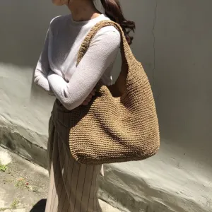 Realaiot Fashion Rattan Women Shoulder Bags Wikcer Woven Female Handbags Large Capacity Summer Beach Straw Bags Casual Tote Purses
