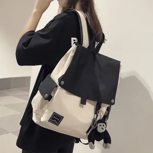 Realaiot Fashion women's backpack Contrast color waterproof nylon travel bag Teen girl college student Men's school bag Student Mochila