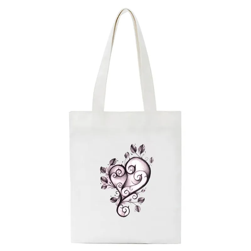 Realaiot Korea Ulzzang Ins Heart Harajuku Women Shoulder Bag Art Gothic School Bag Y2k Anime Canvas Bag Large Capacity Casual Shopper Bag