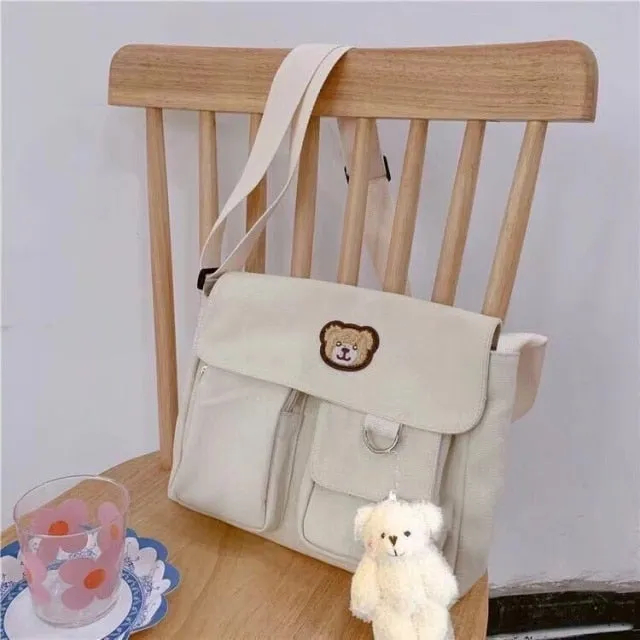 Realaiot Korean Planet Print Women Shoulder Bag New Canvas Bag For Women Multiple Pockets Messenger Bags Girls Crossbody Bags Bolso