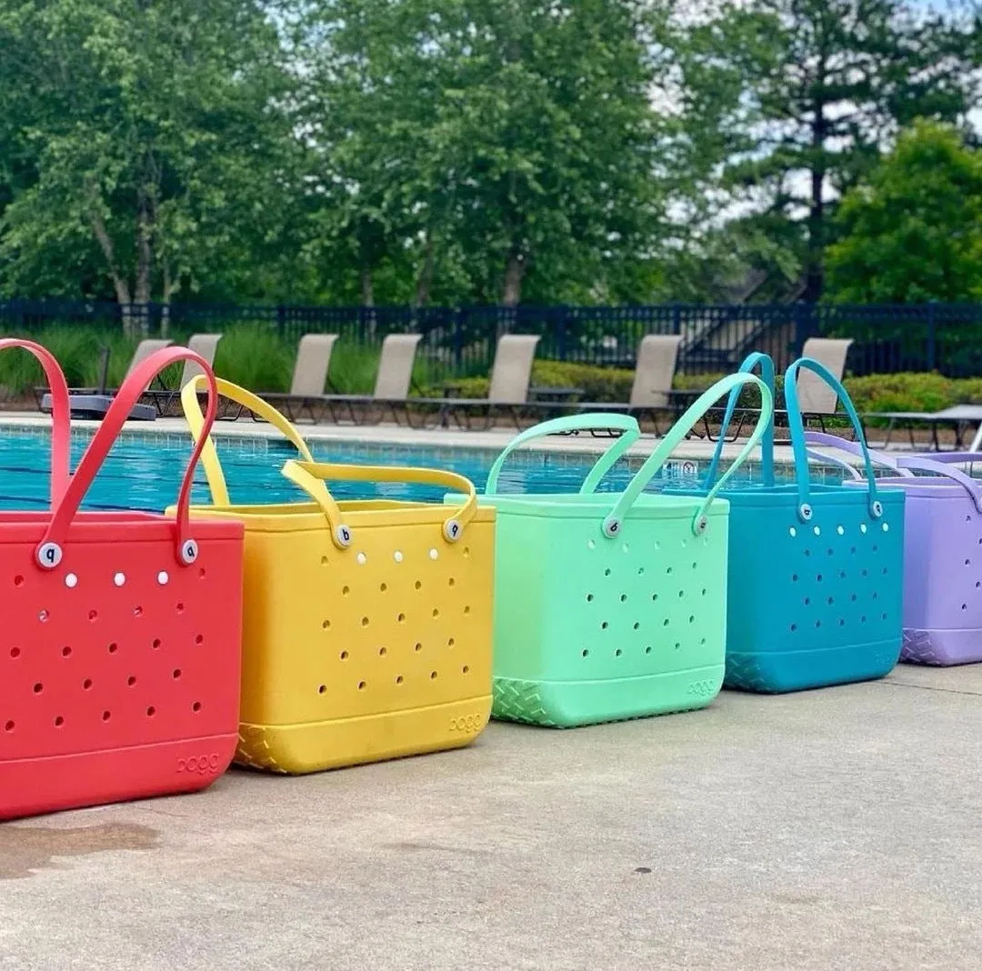 Realaiot Large Capacity Women EVA Soft Basket Fashion Shoulder Bag for Ladies Beach Vacation Shopping Use Waterproof Casual Handbag