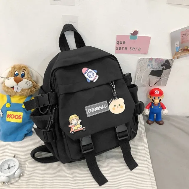 Realaiot Small women's backpack girls school bag waterproof nylon fashion Japanese casual young girl's bag Female mini