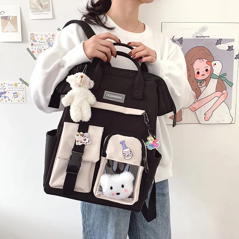 Realaiot Waterproof Nylon School Bags for Teenage Girls School Laptop Backpacks Women Travel Shoulder Bag Student Bookbag Female Rucksack