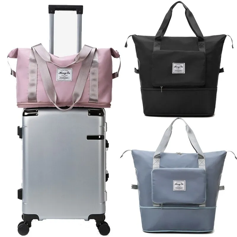Realaiot Women Foldable Large Capacity Women Gym Bags Shoulder Bag Women Training Travel Handle Handbag Yoga Sport Crossbody Tote Bag