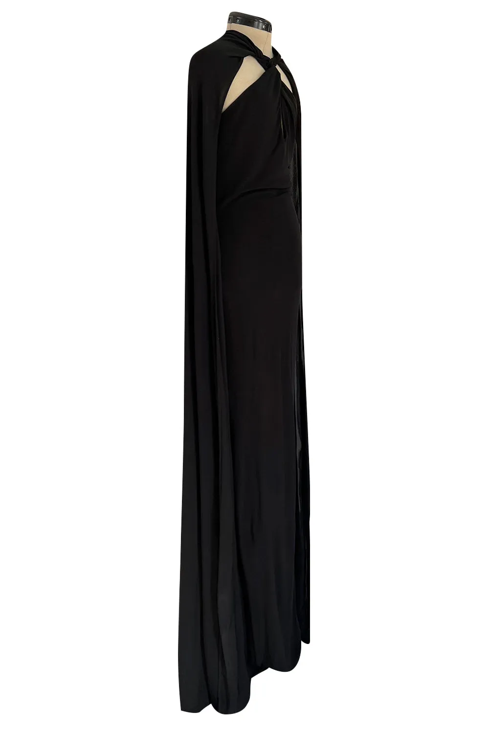 Recent Dsquared2 by Dean & Dan Black Jersey Halter Dress a Attached Cape
