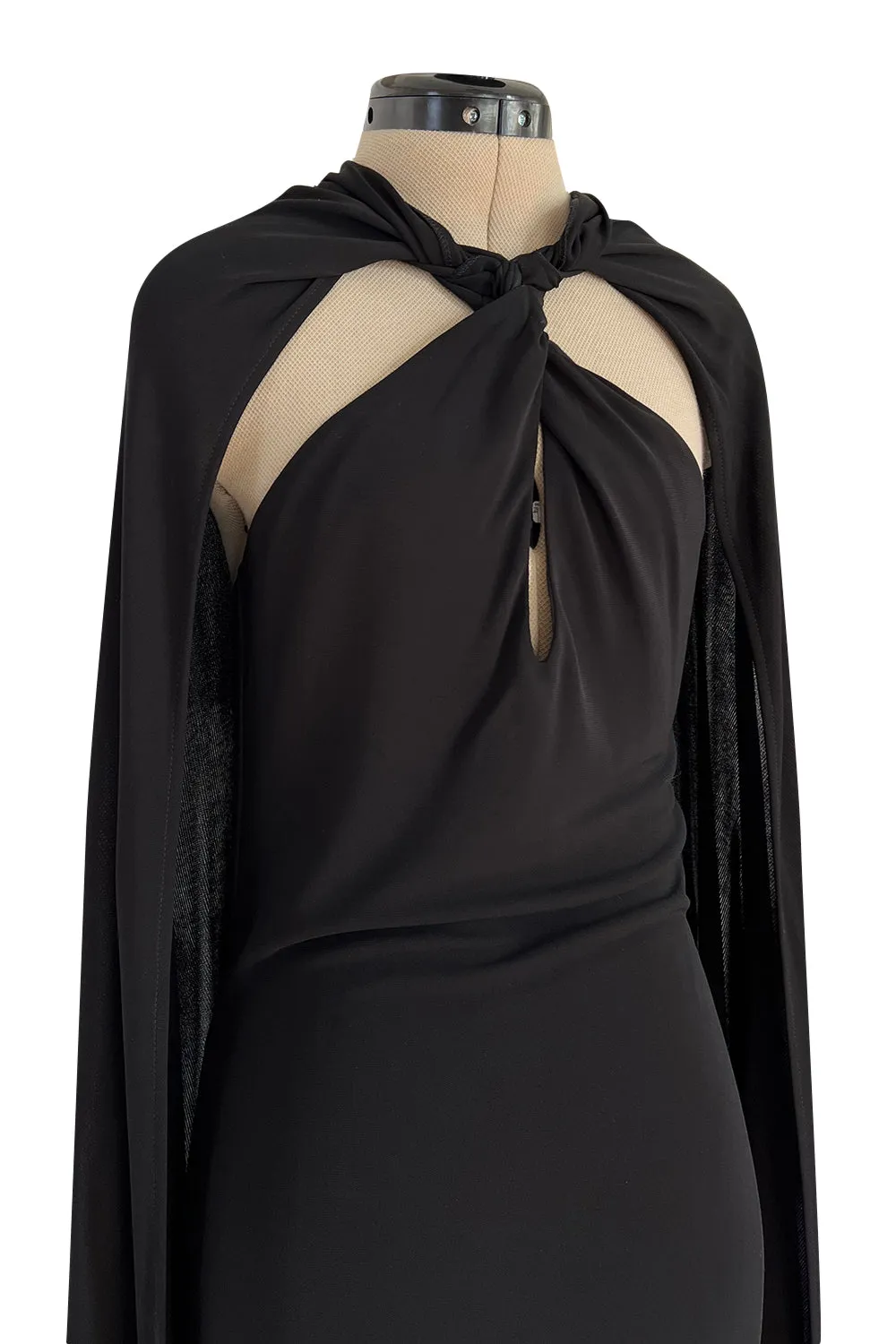 Recent Dsquared2 by Dean & Dan Black Jersey Halter Dress a Attached Cape