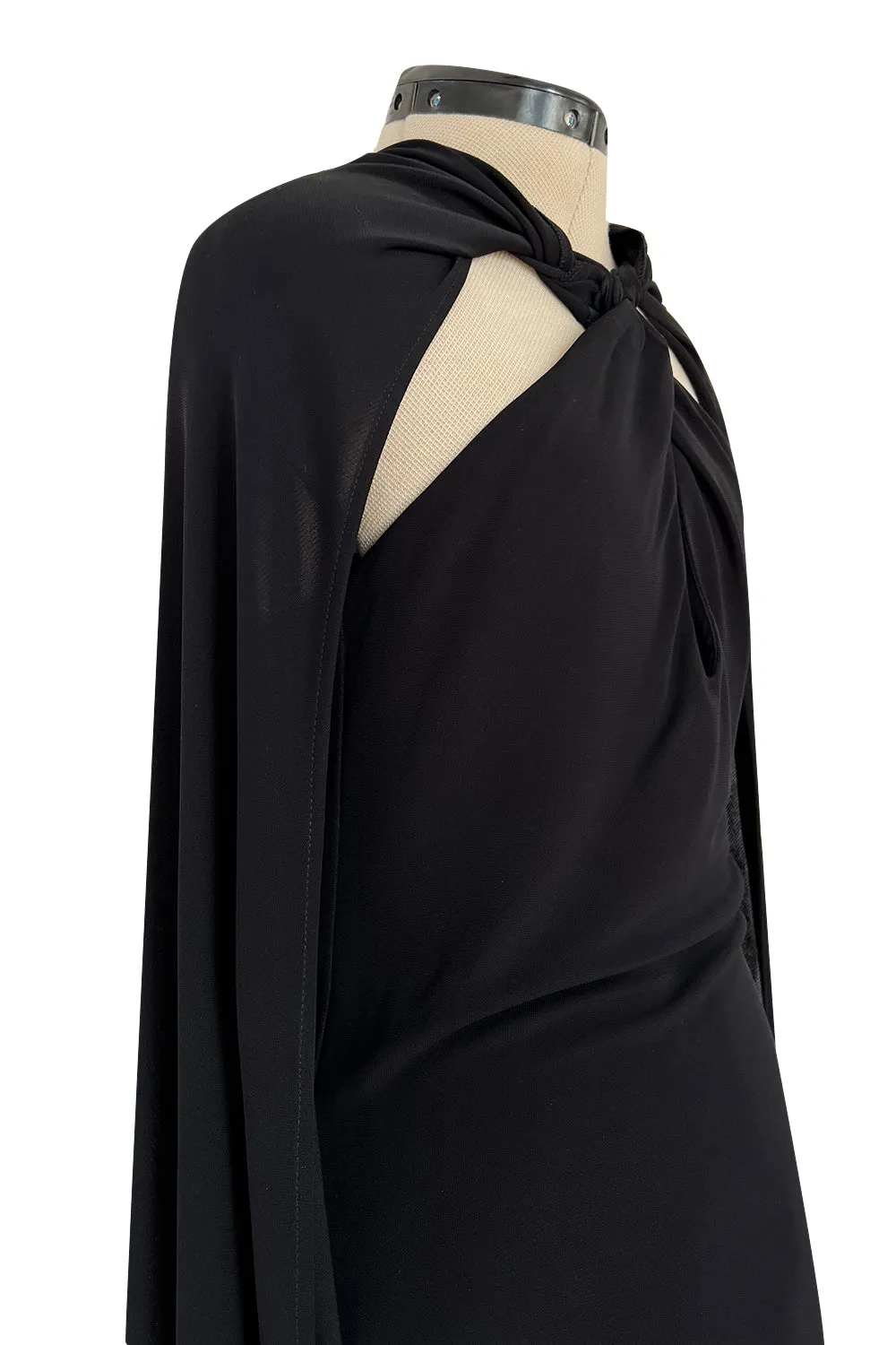 Recent Dsquared2 by Dean & Dan Black Jersey Halter Dress a Attached Cape