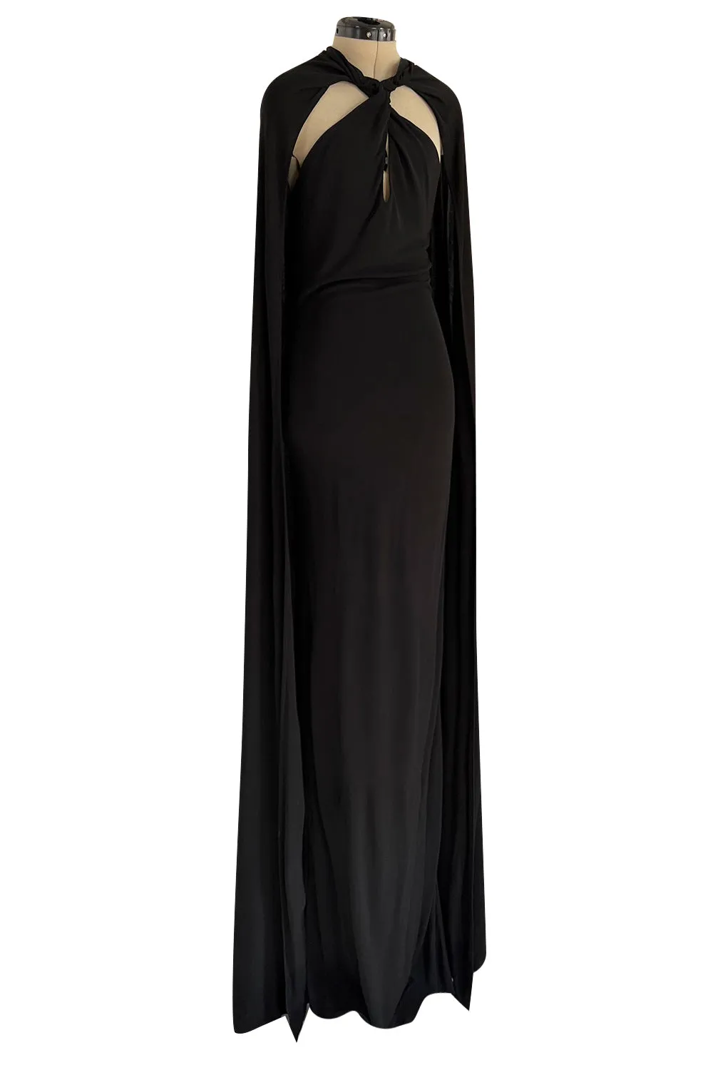 Recent Dsquared2 by Dean & Dan Black Jersey Halter Dress a Attached Cape