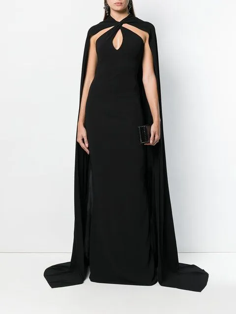Recent Dsquared2 by Dean & Dan Black Jersey Halter Dress a Attached Cape