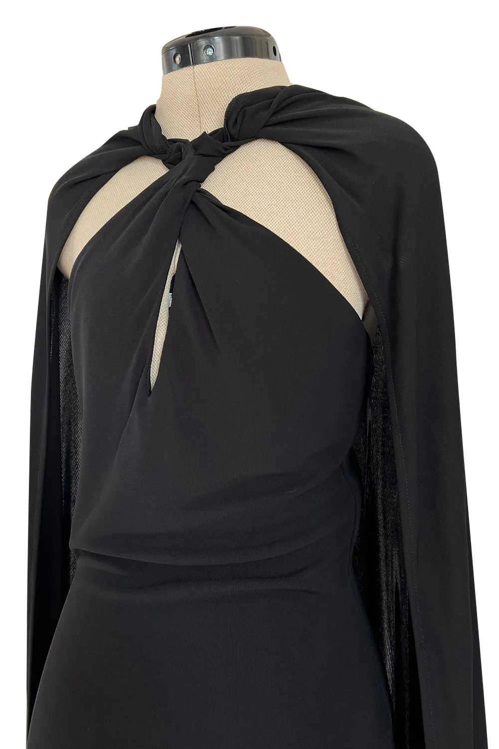 Recent Dsquared2 by Dean & Dan Black Jersey Halter Dress a Attached Cape