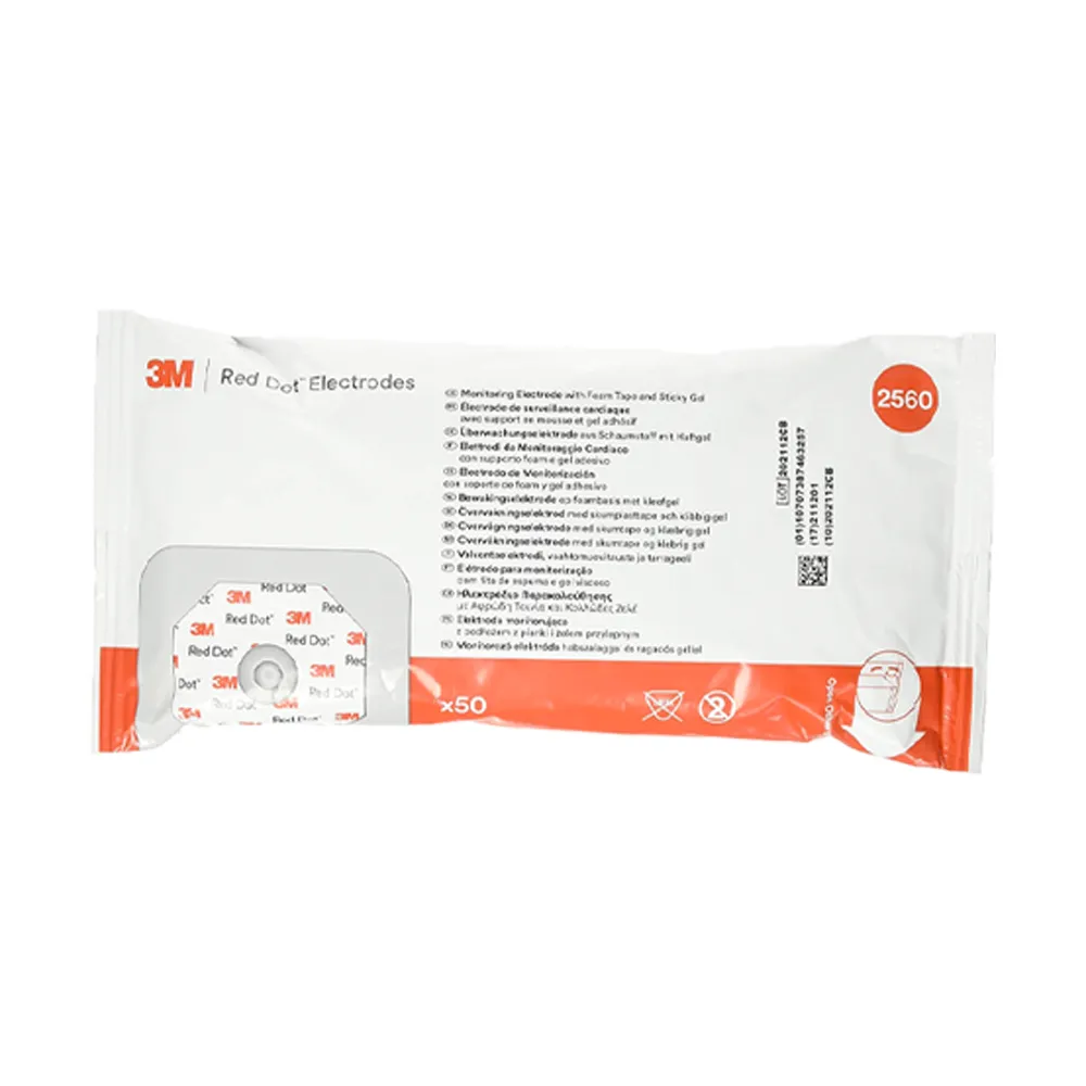 Red Dot Monitoring Electrode | with Foam Tape and Sticky Gel