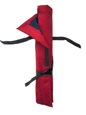 RED HOT LOVER Blingzy® Jewelry Travel Roll - faux suede RED HOT LOVER with NAVY Liner