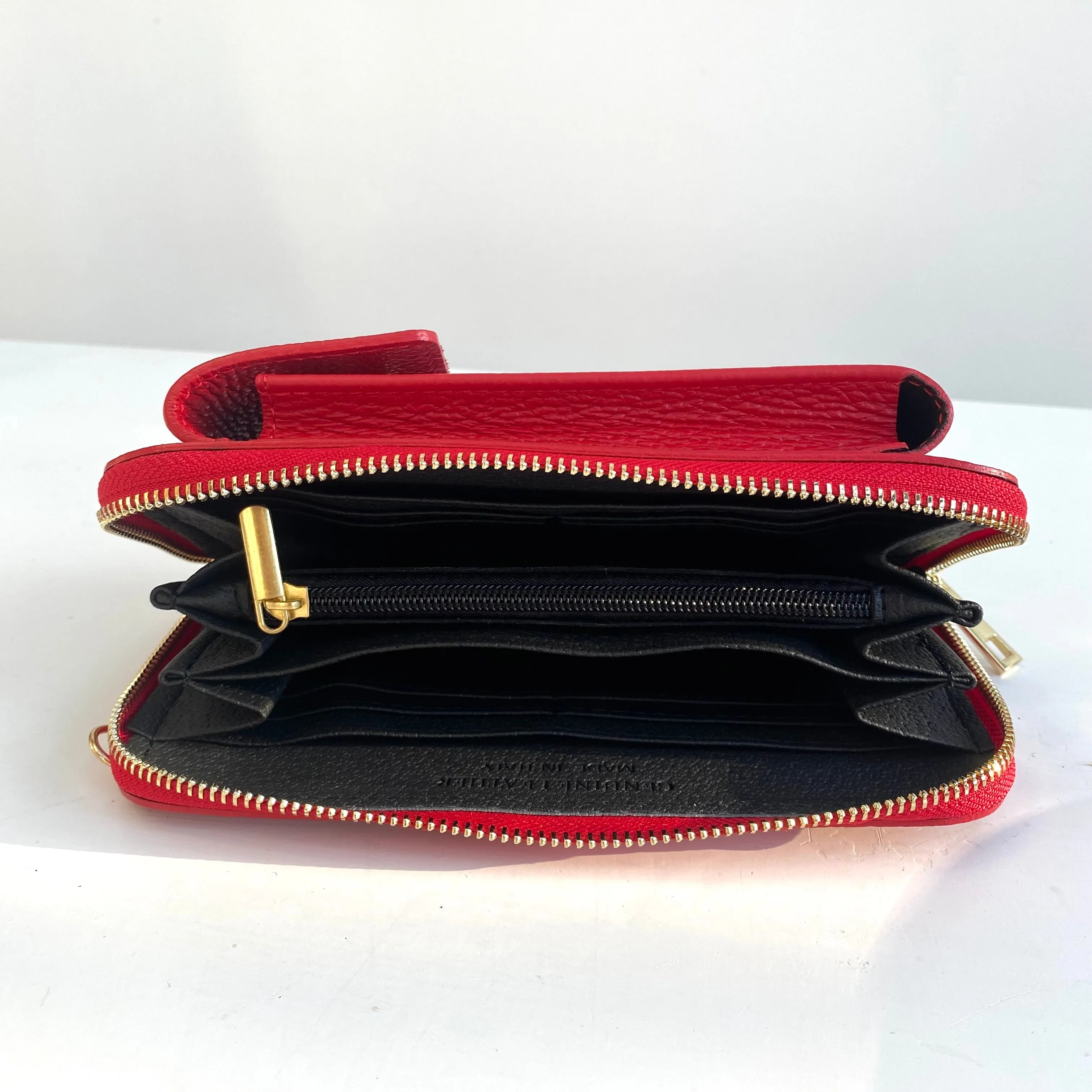 Red Leather Purse / Phone Crossbody