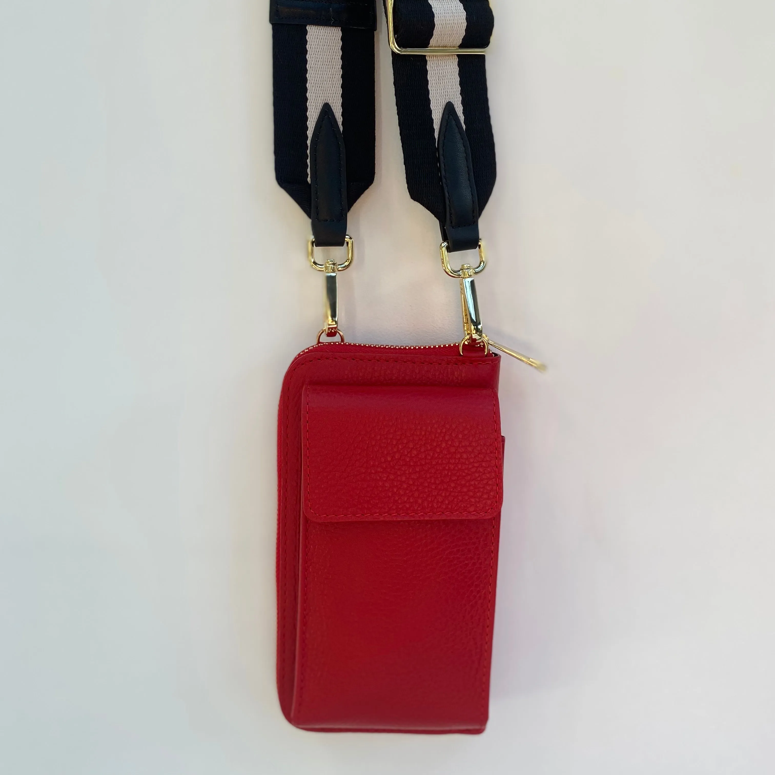 Red Leather Purse / Phone Crossbody