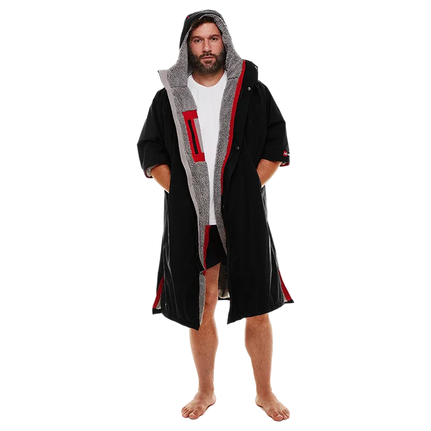 Red Men's Short Sleeve Pro Change Robe