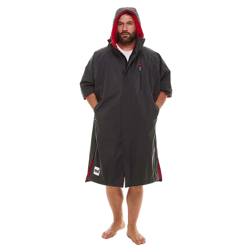 Red Men's Short Sleeve Pro Change Robe