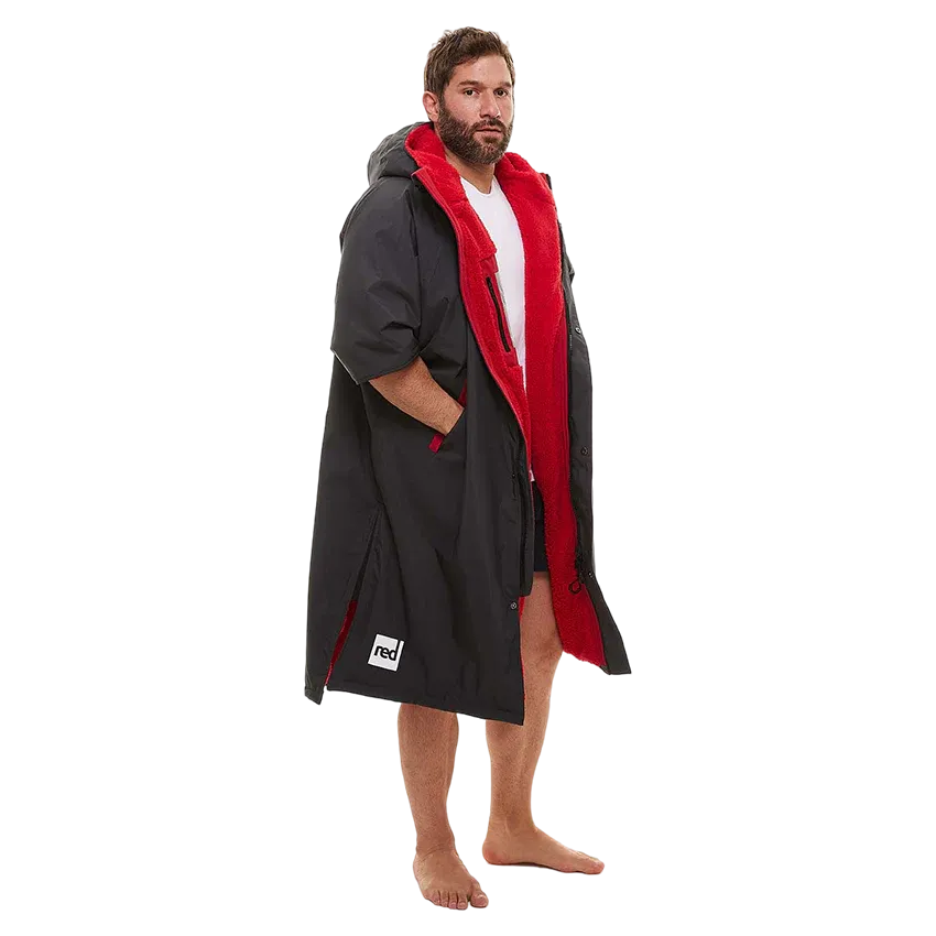 Red Men's Short Sleeve Pro Change Robe