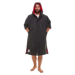 Red Men's Short Sleeve Pro Change Robe